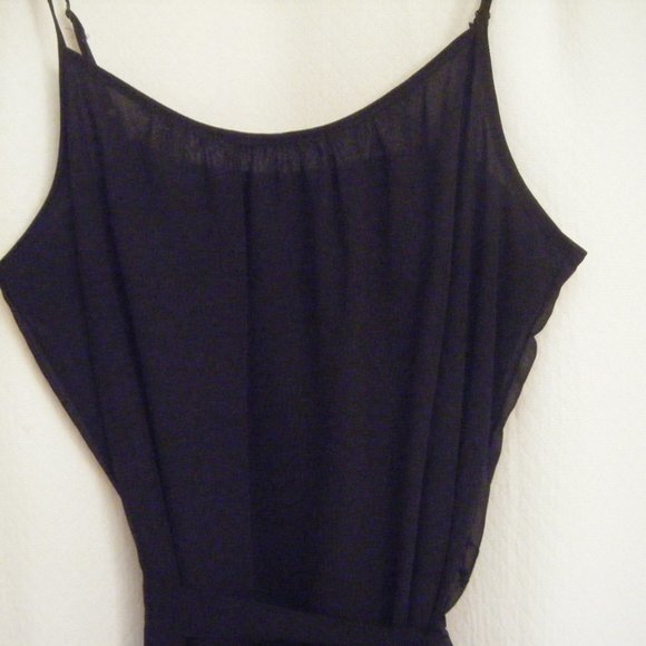 Sheer Black Maxi Dress Spaghetti Strap Lined Forever 21 Size Small - Picture 3 of 7